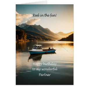 Partner Fishing From a Boat Birthday