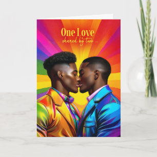 Partner Gay Anniversary Rainbow African American Card