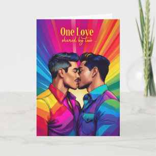 Partner Gay Anniversary Rainbow Latin American Card