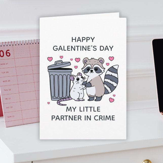 Partner In Crime Funny Galentines Day Holiday Card (Partner In Crime Funny Galentines Day Holiday Card
)