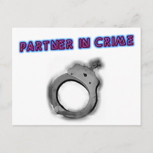 Partner In Crime Left Handcuff Postcard