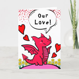 Partner Valentine Funny Just Wing It Red Dragon Card