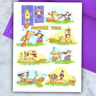 Partner Yoga postcard by Nicole Janes