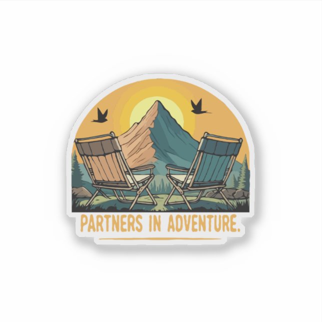  Partners in Adventure | Retro Mountain Camping  (Front)