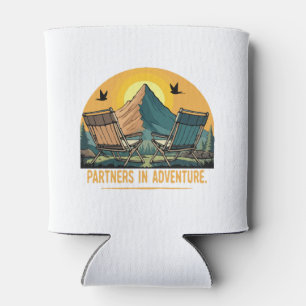 Partners in Adventure Retro Mountain Camping Can Cooler