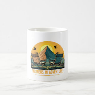 Partners in Adventure Retro Mountain Camping Coffee Mug
