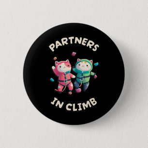 Partners In Climb Funny Rock Climbing Design For A 6 Cm Round Badge