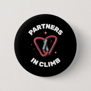 Partners In Climb Funny Rock Climbing Design For A 6 Cm Round Badge
