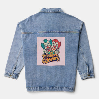 Partners in Clowery (Funny Clown Pun) Denim Jacket