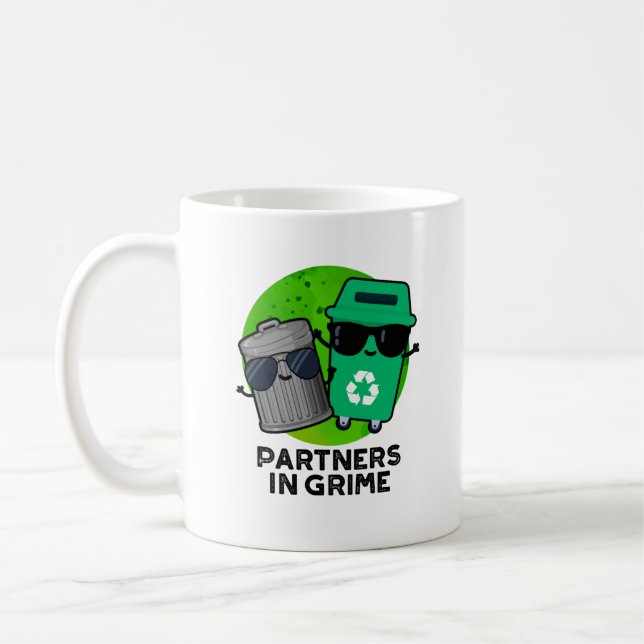 Partners In Grime Funny Trash Pun  Coffee Mug (Left)