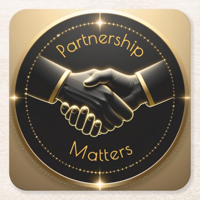 Partnership Matters Square Paper Coaster (Front)