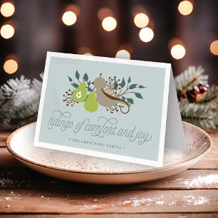 Partridge and Pear Personalised Holiday Card
