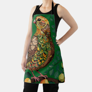 Partridge-Bird In A Pear-Tree Cut-Out Stencil 2 Apron