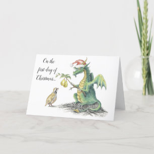 Partridge Dragon - greeting card