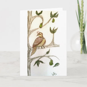 Partridge in a Green Pear Tree Holiday Card
