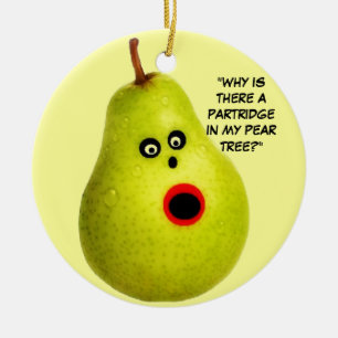 Partridge in a Pear Tree Christmas Ceramic Ornament