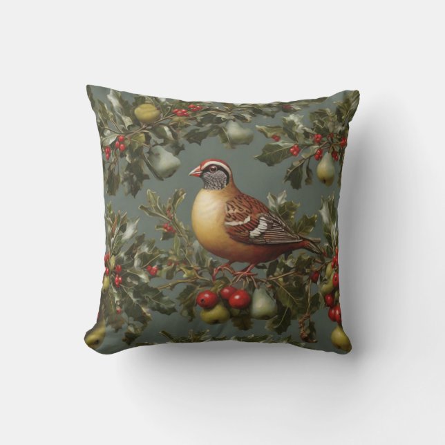 Partridge in a pear tree cushion (Front)