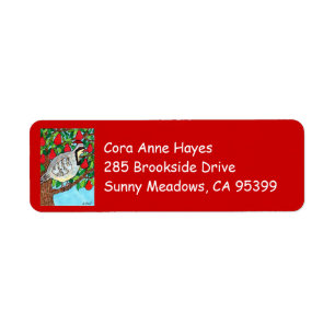 Partridge in a Pear Tree Folk Art Holiday Return Address Label
