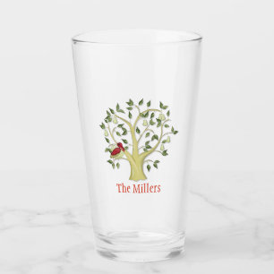 Partridge in a pear tree glass