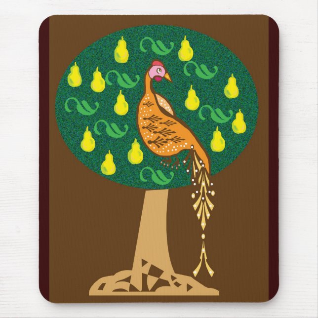 Partridge in a pear tree mouse pad (Front)