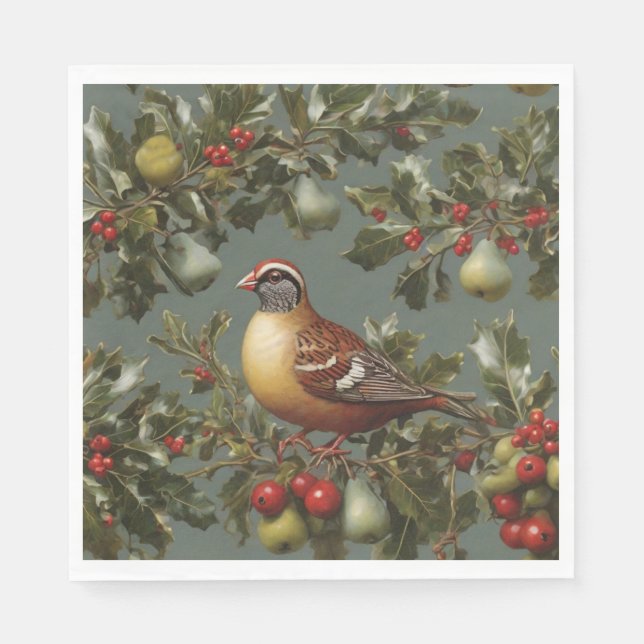 Partridge in a pear tree napkin (Front)