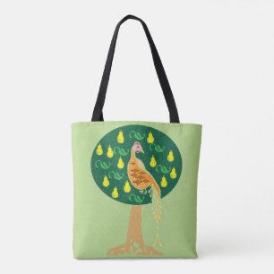 Partridge in a pear tree tote bag