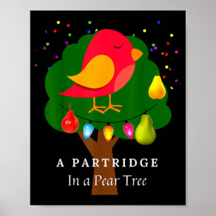 Partridge In A Pear Tree Twelve Days Of Christmas Poster