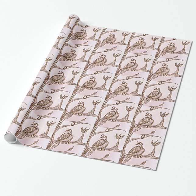 Partridge in a Pear Tree Wrapping Paper (Unrolled)