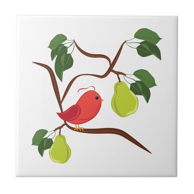 Partridge In Pear Tree Ceramic Tile (Front)