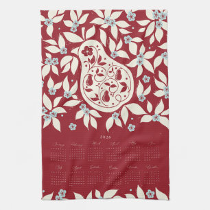 Partridge Pear Tree 2026 Calendar - Cream Tea Towel