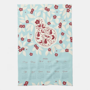 Partridge Pear Tree 2026 Calendar Tea Towel