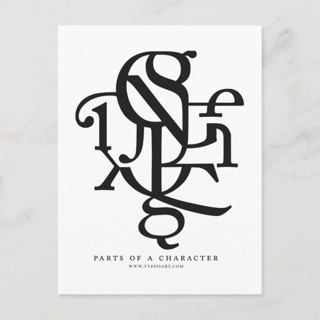 Parts Of A Character post card (Front)