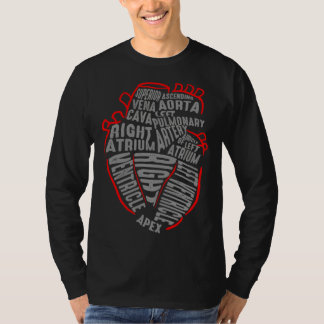 Parts Of Heart Cardiology Men Women Anatomical Car T-Shirt