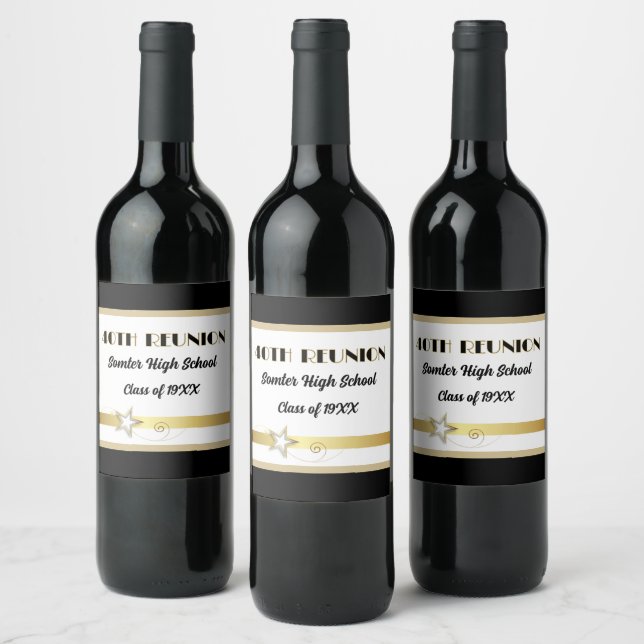 Party! 40th Class Reunion custom  Wine Label (Bottles)
