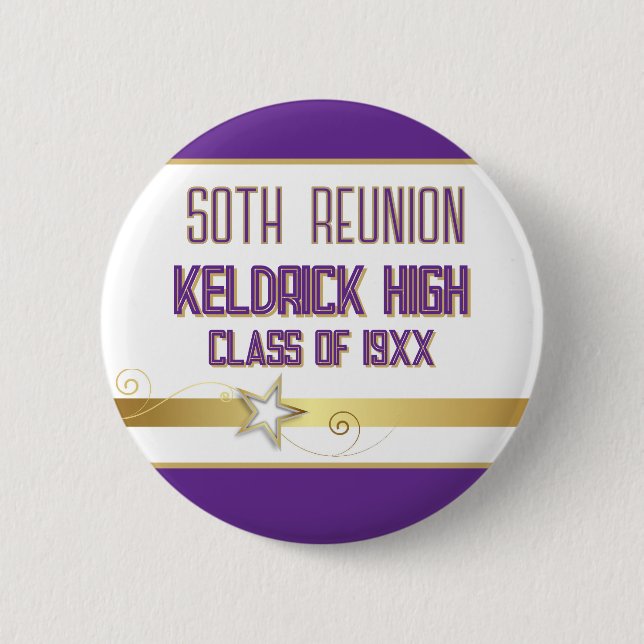 Party! 50th Class Reunion custom  6 Cm Round Badge (Front)