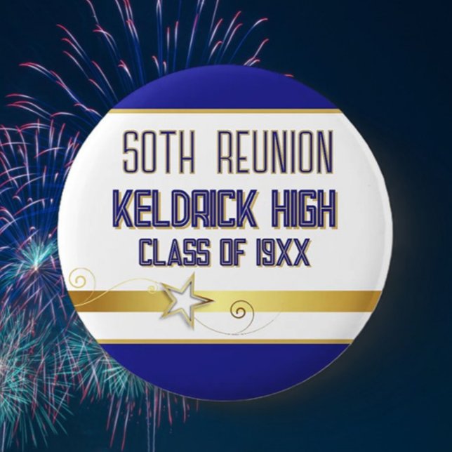 Party! 50th Class Reunion custom  6 Cm Round Badge (Creator Uploaded)