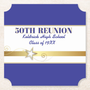 Party! 50th Class Reunion custom  Paper Coaster