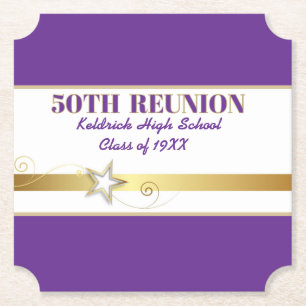 Party! 50th Class Reunion custom Paper Coaster