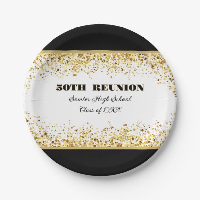 Party! 50th Class Reunion custom  Paper Plate (Front)