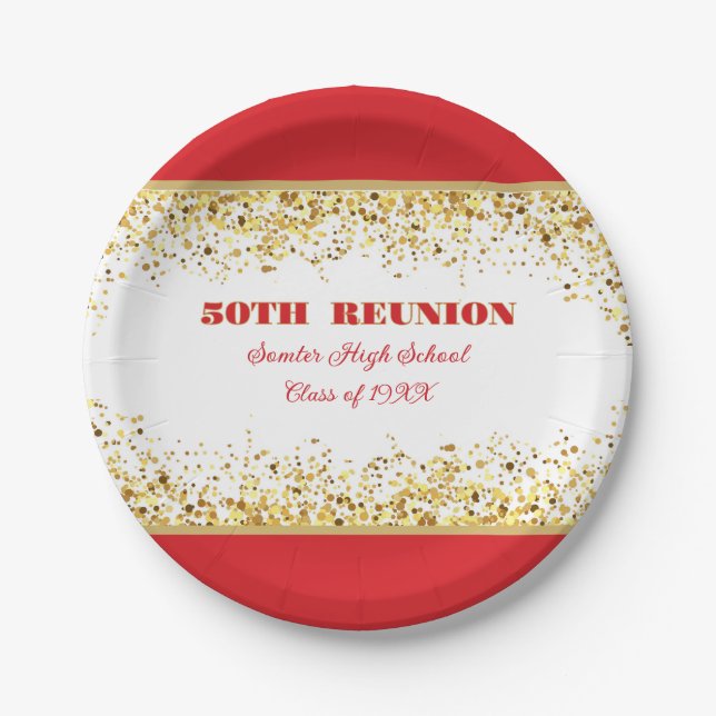 Party! 50th Class Reunion custom  Paper Plate (Front)