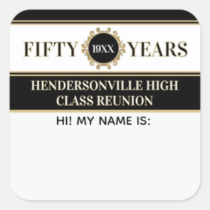 Party! 50th Reunion Celebration Name tag sticker
