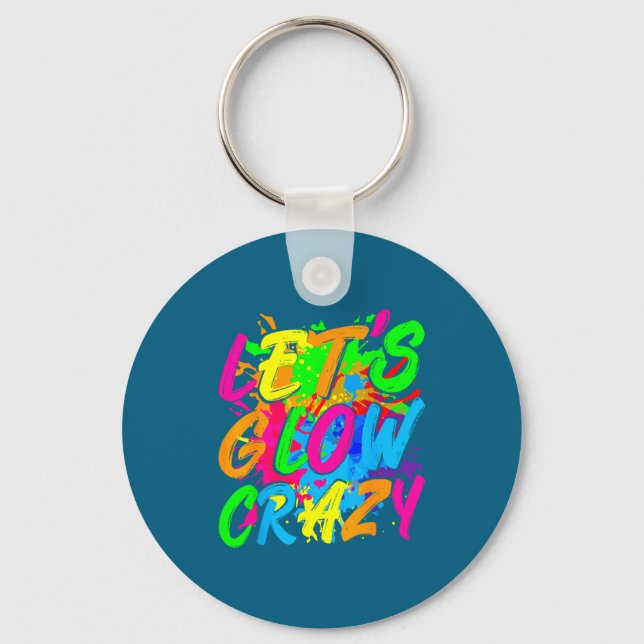 Party 80s group team lets crazy retro colourful key ring (Front)