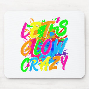 Party 80s group team lets crazy retro colourful mouse pad
