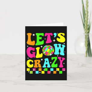 Party 80s Group Team Lets Crazy Retro Colourful Qu Card