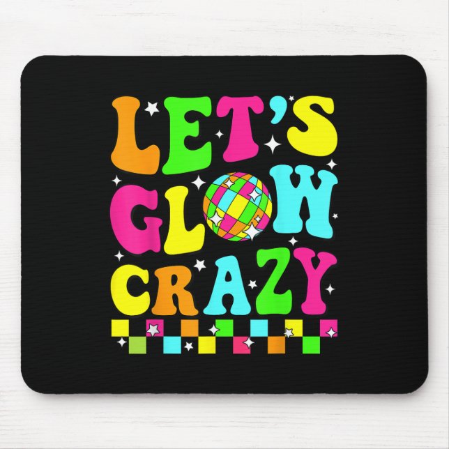 Party 80s Group Team Lets Crazy Retro Colourful Qu Mouse Pad (Front)