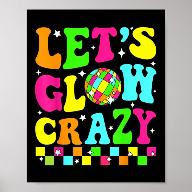 Party 80s Group Team Lets Crazy Retro Colourful Qu Poster (Front)