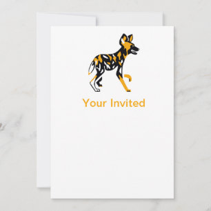 Party animal! African wild dog - Party Invitation