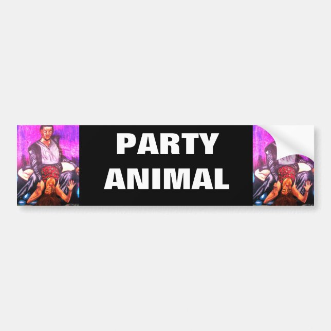 PARTY ANIMAL bumper sticker (Front)