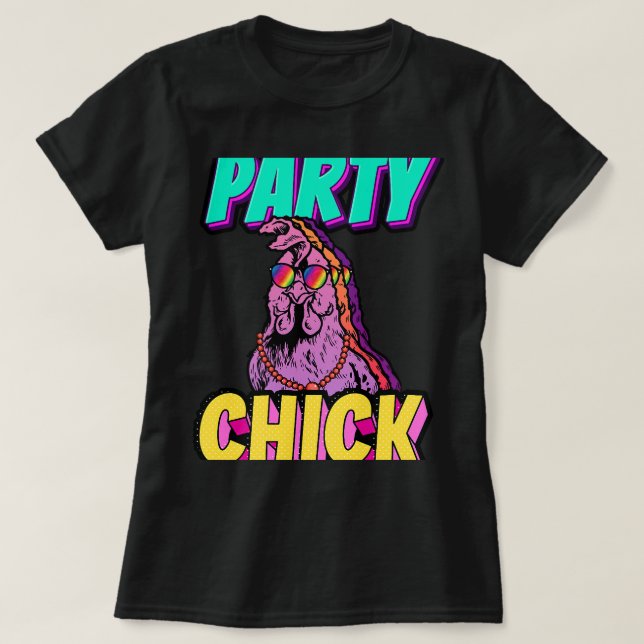 Party Animal Colourful Partying Club Disco Party C T-Shirt (Design Front)