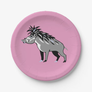 Party animal! Cool WARTY PIG - Paper Plate